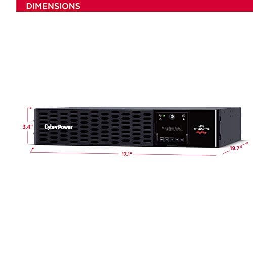 CyberPower PR3000RTXL2UN Smart App Sinewave UPS System, 3000VA/3000W, 9 Outlets, 2U Rack/Tower, RMCARD205 Pre-Installed, EBM Option