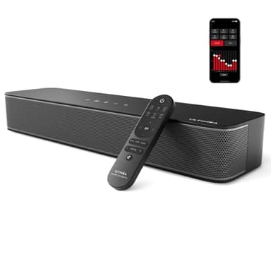 ULTIMEA 2.1ch Mini Sound Bar for TV, Built-in Subwoofer, APP Control, Peak Power 120W, All-in-one PC Sound bar for Game, Bluetooth 5.3 TV Sound Bar Speakers, Opt/AUX/Wall Mount, Solo B30 Pro