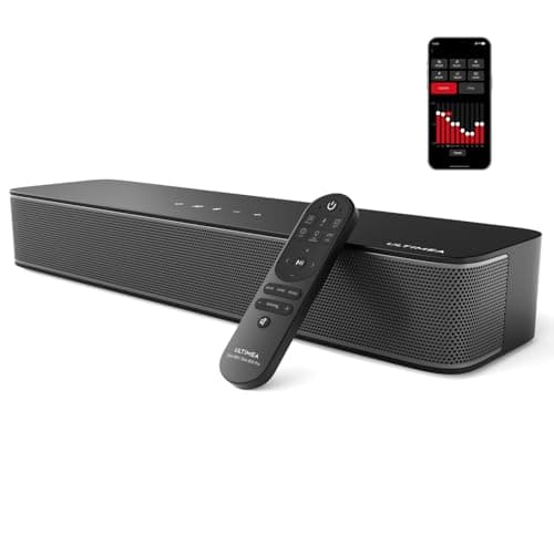 ULTIMEA 2.1ch Mini Sound Bar for TV, Built-in Subwoofer, APP Control, Peak Power 120W, All-in-one PC Sound bar for Game, Bluetooth 5.3 TV Sound Bar Speakers, Opt/AUX/Wall Mount, Solo B30 Pro