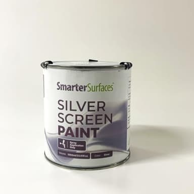 Smarter Surfaces 3D Projector Screen Paint 4.5m² Silver (Spray Application) 3D Projections for Home Cinema Projector, Museums & Event Spaces | for 3D and Standard (Gain Value 1.9)