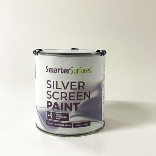 Smarter Surfaces 3D Projector Screen Paint 4.5m² Silver (Spray Application) 3D Projections for Home Cinema Projector, Museums & Event Spaces | for 3D and Standard (Gain Value 1.9)