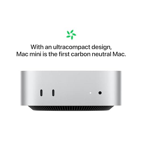 Apple 2024 Mac mini Desktop Computer with M4 chip with 10‑core CPU and 10‑core GPU: Built for Apple Intelligence, 16GB Unified Memory, 256GB SSD Storage, Gigabit Ethernet. Works with iPhone/iPad