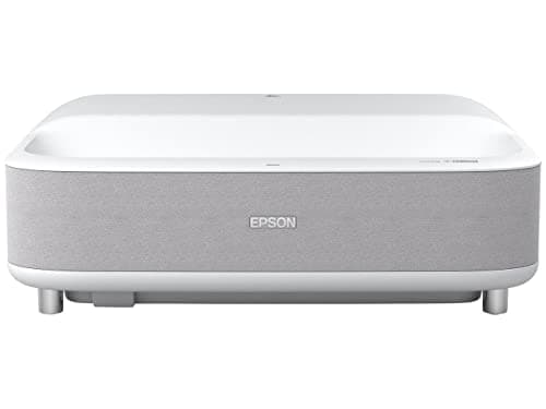 Epson EpiqVision Ultra Short Throw LS300 3LCD Smart Laser Projector, 3600 Lumens Color & White Brightness, HDR, Android TV, Yamaha Speakers, Bluetooth, Sports, Gaming, Movies & Streaming - White