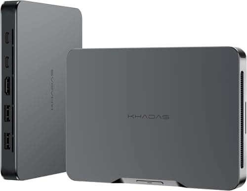 Khadas Mind 1 Mini PC, Intel Core i5-1340P 4.6GHz Micro Desktop Computer with 5.55Wh Standby Battery, 16GB LPDDR5, 512GB PCIe 4.0 SSD, BT5.3, WiFi 6E, Portable Computer for Business Home Office Gaming
