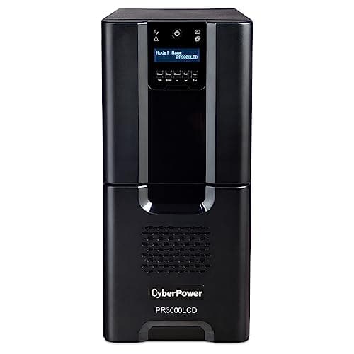 CyberPower PR3000LCD Smart App Sinewave UPS System, 3000VA/2700W, 10 Outlets, AVR, Tower