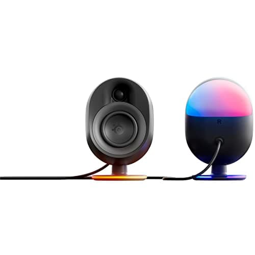 SteelSeries Arena 9 Illuminated 5.1 Desktop Gaming Speakers – 5.1 USB Surround Sound – Wireless Rear Speakers – 2-Way Speaker Design – Subwoofer – RGB Light, Bluetooth – PC, PlayStation, Mobile, Mac