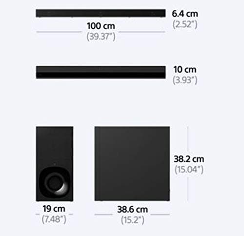 Sony Z9F 3.1ch Sound bar with Dolby Atmos and Wireless Subwoofer (HT-Z9F), Home Theater Surround Sound Speaker System for TV Black