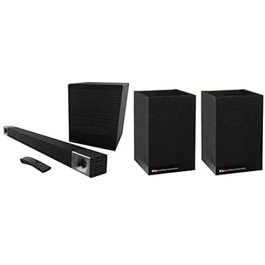 Klipsch Cinema 600 Sound Bar Sound Wall Mount Speakers, Black Surround 3 Surround Speaker, Black