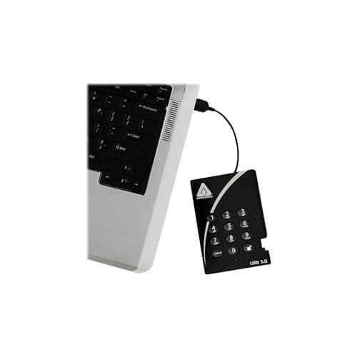 Apricorn 2TB Aegis Padlock USB 3.0 256-Bit AES XTS Hardware Encrypted Portable External Hard Drive (A25-3PL256-2000)