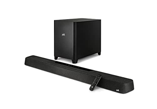 Polk Audio MagniFi Max AX 5.1.2 Channel Sound Bar with 10" Wireless Subwoofer, Dolby Atmos and DTS:X Certified, Polk's Patented VoiceAdjust & SDA Technologies, Easy Setup, Black