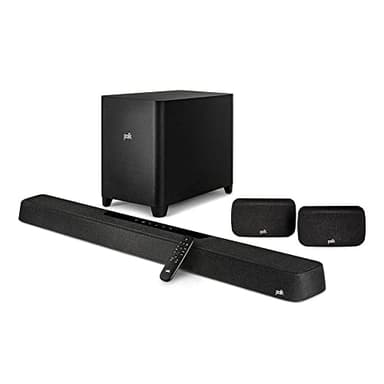 Polk Audio MagniFi Max AX SR 7.1.2 Channel Sound Bar with 10" Wireless Subwoofer & SR2 Surround Speakers, Dolby Atmos and DTS:X Certified, Polk's Patented VoiceAdjust & SDA Technologies, Black