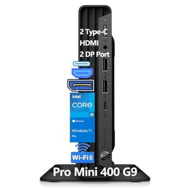 HP Pro Mini 400 G9 Mini PC Business Desktop Computer, 32GB DDR4 RAM, 1TB PCIe SSD, Intel 6-Core i5-12500T (Beat i7-11700T), WiFi 6, Bluetooth, 2 Type-C + 2 DisplayPort + HDMI, Windows 11 Pro, Wendbo