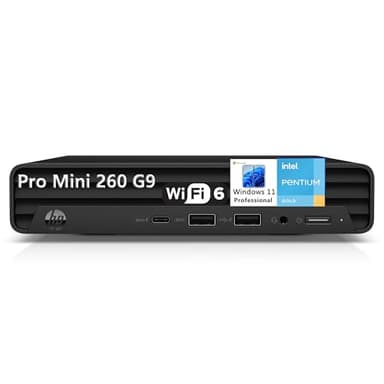 HP Pro Mini 260 G9 MFF Business Desktop Computer, Intel 5-Core Pentium Processor (Beat i3-1215U), 16GB DDR4 RAM, 512GB PCIe SSD, WiFi 6, BT 5.3, RJ45, Type-C, HDMI, DisplayPort, Windows 11 Pro, AZ-XUT