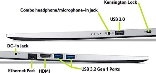 acer Aspire 1 Slim Laptop for College Students and Business, 15.6" FHD Display, Intel Celeron N4500, 12GB RAM, 256GB SSD and 128GB eMMC, Microsoft 365 Personal 1-Year Subscription, Win 11 Home S