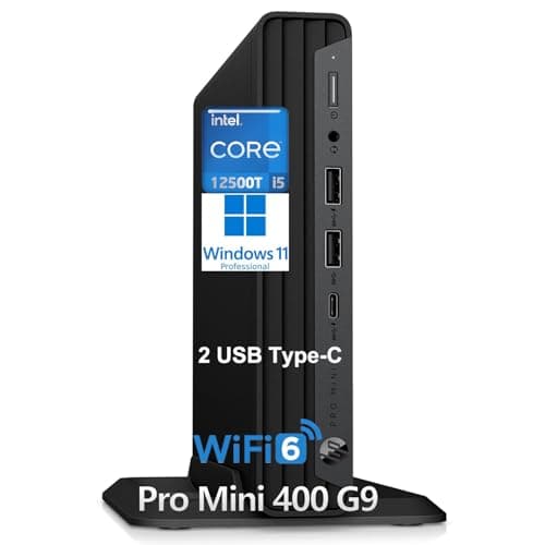 HP Pro Mini 400 G9 Business Mini Desktop Computer, Intel 6-Core i5-12500T (Beat i7-11700T), 16GB DDR4 RAM, 512GB PCIe SSD, WiFi 6, Bluetooth, 2 Type-C, HDMI, 2 DisplayPort, Windows 11 Pro, Vent-Hear
