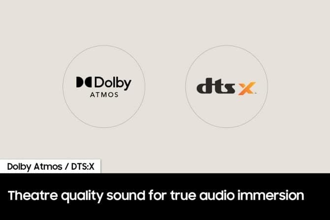 Samsung HW-B550/ZA 2.1ch Soundbar with Dolby Audio, DTS Virtual:X, Subwoofer Included, Adaptive Sound Lite, Bluetooth Multi-Device Connection, Wireless Surround Compatible, 2022, Black