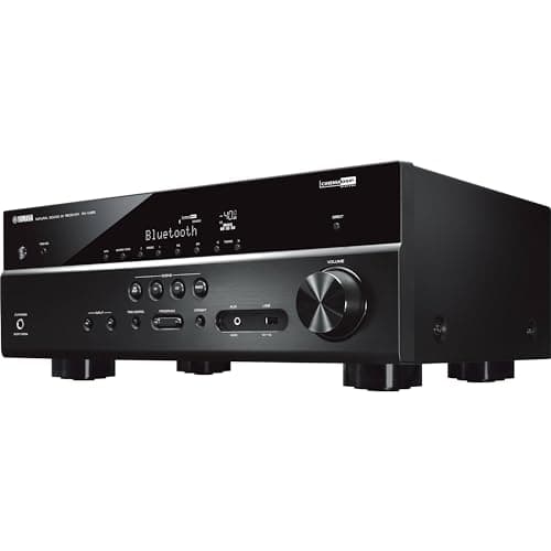Yamaha Audio YHT-4950U 4K Ultra HD 5.1-Channel Home Theater System with 8" 50W RMS Powered Subwoofer Speakers, True Surround Sound, AV Receiver and Bluetooth Music Streaming Bundle with Accessories