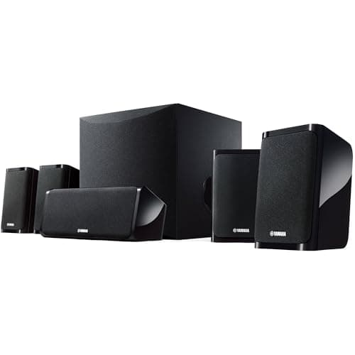 Yamaha Audio YHT-4950U 4K Ultra HD 5.1-Channel Home Theater System with 8" 50W RMS Powered Subwoofer Speakers, True Surround Sound, AV Receiver and Bluetooth Music Streaming Bundle with Accessories