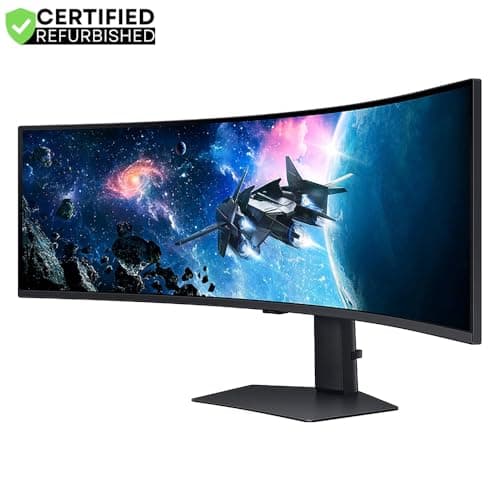 Samsung LS49CG954E 49 inch Odyssey G9 G95C DQHD 240Hz 1ms(GtG) DisplayHDR 1000 Curved Gaming Monitor (Renewed) Bundle with 2 YR CPS Enhanced Protection Pack