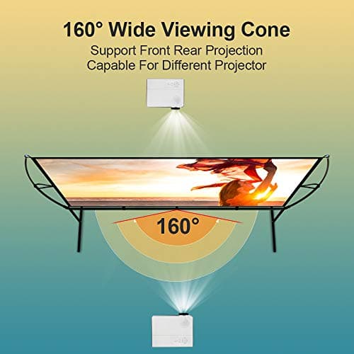 Projector Screen with Stand Foldable Portable Movie Screen（16：9）, HD 4K Double Sided Indoor Outdoor Projection Screen for Home Theater (100 Inch) …