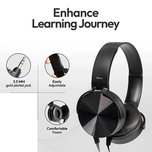 Bulk Headphones for Classroom, 12 Pack Durable Wired School Headphones for Students. Teacher Must Haves Supplies from Elementary to College (Black Color)