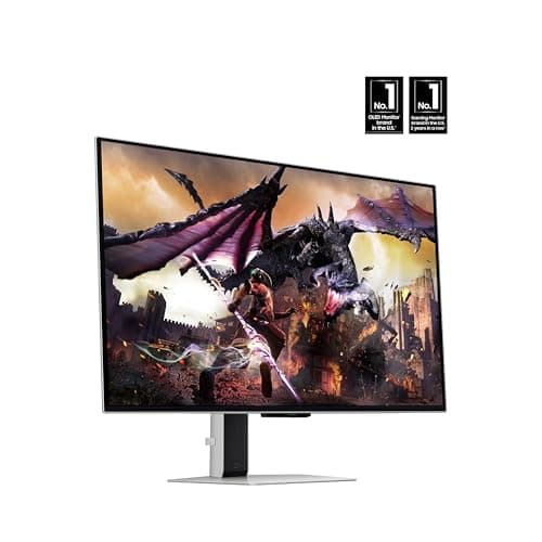 Samsung 32DG8 32 Inch Odyssey G80SD 4k UHD Smart Gaming Monitor with 6 Year Amber Protection Plan (2024)