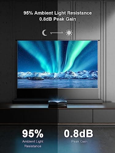 AWOL VISION 120" Motorized ALR Floor Rising Projector Screen for Ultra Short Throw Projector, Floor Stand Screen for Home Theater, 4K/8K Ultra HD, Active 3D, 95% Ambient Light Rejecting-ALR-F220C