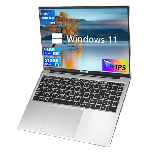 16 Inch Gaming Laptop, Laptop Computer 2025 Windows 11 Pro, 16GB RAM 512GB SSD, Intel 12th Gen N95 Processor(up to 3.4GHz), Backlit Keyboard, Fingerprint Unlock, FHD 1920 * 1200