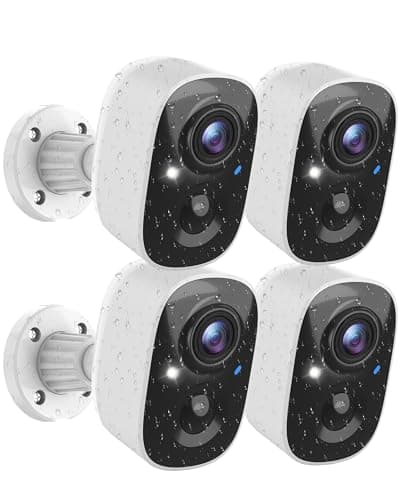 Security Cameras Wireless Outdoor (4 Pack), Battery Powered Cameras for Home Security with AI Motion Detection, 2K Color Night Vision, 2-Way Talk, IP66 Weatherproof, SD/Cloud Storage
