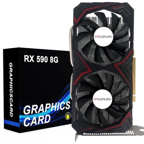 RX 590 Graphics Card 8GB GDDR5 Video Card 256bit PCI Express16X3.0 with Dual Cooling Fans,2304SP GPU DP/HDMI/DVI DirectX 12 Gaming Dual Freeze Fans for Desktop PC