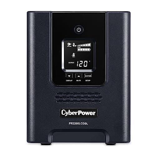 CyberPower PR2200LCDSL Smart App Sinewave UPS System, 2070VA/1980W, 7 Outlets, AVR, Mini-Tower