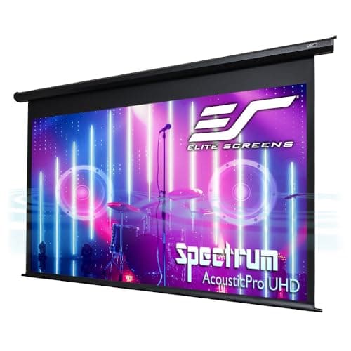 Elite Screens Spectrum AcousticPro UHD, 100-INCH Motorized Electric Projector Screen Moiré-Free Sound Transparent Perforated Weave Movie Home Theaters, ELECTRIC100H2-AUHD
