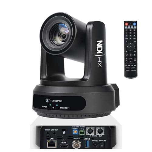 NDI AI Auto-Tracking IP PTZ Camera SDI/HDMI/USB3.0/LAN PoE 30X Optical + 16X Digital Zoom 1080P 60fps for Live Streaming Church Services Education Video Conference with OBS vMix and More