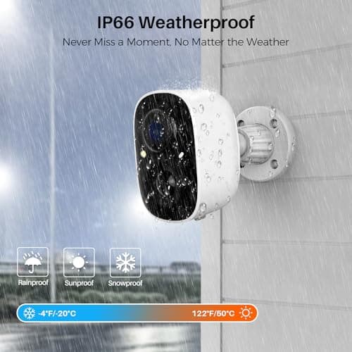 Security Cameras Wireless Outdoor (4 Pack), Battery Powered Cameras for Home Security with AI Motion Detection, 2K Color Night Vision, 2-Way Talk, IP66 Weatherproof, SD/Cloud Storage