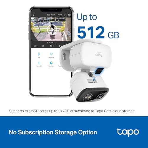 Tapo 2K 3MP Pan/Tilt Indoor/Outdoor Security Camera - Free Person/Baby Cry Detect & Motion Track, 360° Pan, Color Night Vision, SD/Cloud Storage, Works w/Alexa & Google Home, HybridCam 360 (2-Pack)