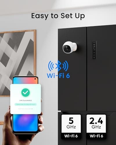 youkey S320 Magnetic Wire-Free Camera 2.5K QHD Security Camera with Dual Band WiFi 6, Built-in 8GB Storage, Colo Night Vision, Al Human Pet Detection, IP65, No Monthly Fees