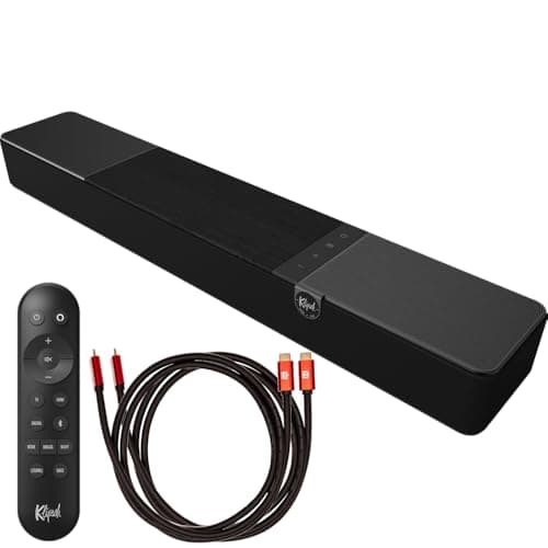 Klipsch Flexus CORE 100 2.1 Channel Powered by Onkyo Bluetooth Sound Bar with Dolby Atmos and Custom Tuned Bass - Black Bundle with 2X Deco Gear 6' 4K HDMI 2.0 Cables & 6x6 Microfiber Cleaning Cloth