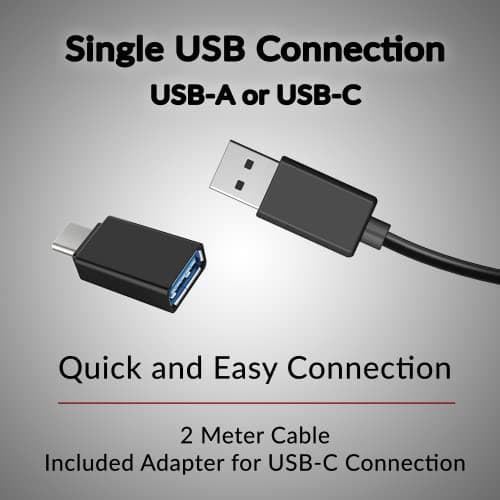 Cyber Acoustics USB Speaker Bar (CA-2890) – Stereo USB Powered Speaker, Easily Clamps to Monitor, Convenient Controls