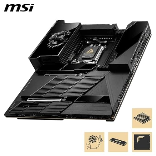 MSI MEG X870E GODLIKE, E-ATX - Supports AMD Ryzen 9000/8000/7000 Processors, AM5 - Dynamic Dashboard III, EZ Slide M.2, 110A SPS, DDR5 Memory (9000+ MT/s OC), M.2 & PCIe 5.0, USB4, Wi-Fi 7, 10G LAN