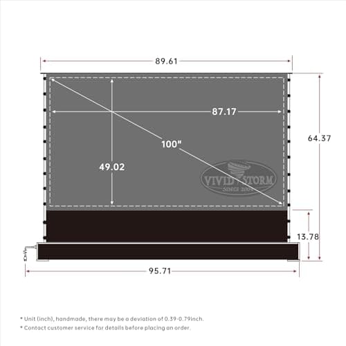 Vivid Storm Since 2004-Projection Screen S PRO Portable Folding Stand Indoor Tension ALR Floor Screen, Home Cinema Movie,Compatible with 4K/3D/HD Ultra Short Throw Laser Projector,VSDSTUST100H