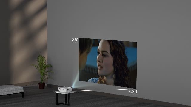 AuKing Projector, 2025 Upgraded Mini Projector, Full HD 1080P Home Theater Video Projector, Compatible with HDMI/USB/AV/Smartphone/TV Box/Laptop