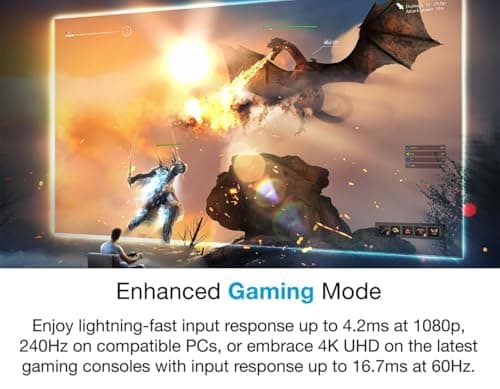 Optoma UHD35STx Short Throw True 4K UHD Gaming and Home Entertainment Projector 3,600 Lumens 240Hz Refresh Rate and Ultra-Low 4ms Response Time