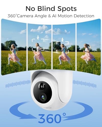 4K Security Cameras Wireless Outdoor, 2 Cam-Kit, 5G/2.4G WiFi Home Security Cameras System, 64GB Local Storage/No Subscription/Motion Tracking/Color Night Vision/360° View/IP66, Easy Setup