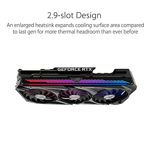 ASUS ROG Strix NVIDIA GeForce RTX 3080 Ti OC Edition Gaming Graphics Card (PCIe 4.0, 12GB GDDR6X, HDMI 2.1, DisplayPort 1.4a, Axial-tech Fan , 2.9-Slot, Super Alloy Power II, GPU Tweak II) (Renewed)