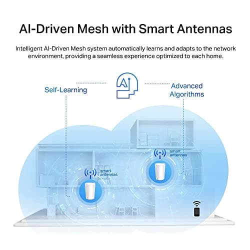 TP-Link Deco AX7800 Tri-Band Mesh WiFi 6 System (Deco X95) - Whole Home Coverage up to 6100 Sq.Ft with AI-Driven Smart Antennas, Multi-Gig Ethernet, Replaces Wireless Router and Extender (2-Pack)