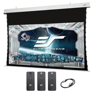 Elite Screens Evanesce Tab-Tension B CineGrey 5D, 106-inch 16:9, in Ceiling Concealed Electric Motorized Drop Down Projector Screen w Ambient Light Rejecting CG5D Projection Material, ETB106HD5-E16