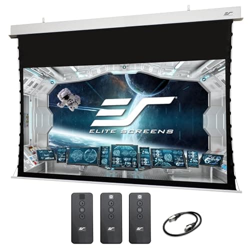 Elite Screens Evanesce Tab-Tension B CineGrey 5D, 106-inch 16:9, in Ceiling Concealed Electric Motorized Drop Down Projector Screen w Ambient Light Rejecting CG5D Projection Material, ETB106HD5-E16