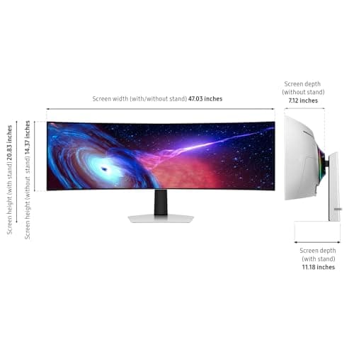 Samsung 49" Odyssey OLED (G93SC) Series Curved Gaming Monitor w QD-OLED, 240Hz, 0.03ms, Dual QHD,DisplayHDR True Black 400,AMD FreeSync Premium Pro,Height Adjustable Stand,3 Yr Warranty,LS49CG932SNXZA