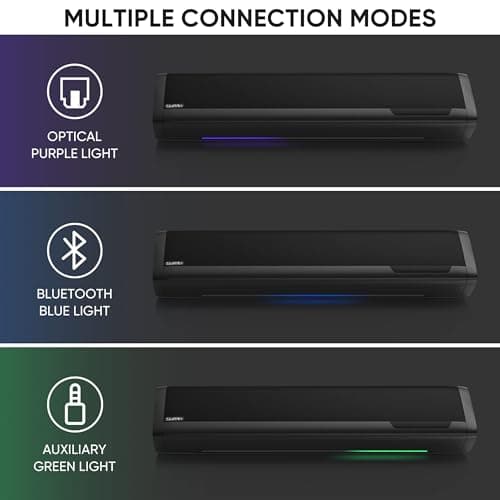 Saiyin Sound Bars for TV with Subwoofer, 2.1 Deep Bass Small Soundbar Monitor Speaker Home Theater Surround System PC Gaming Bluetooth/AUX/Optical Connection, Wall Mountable 17-inch