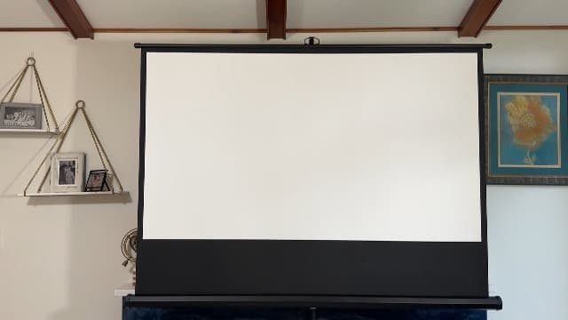 Outdoor Projector Screen with Stand Tripod, Indoor Pull Up Portable Projector Screen, 80 INCH 16:9 Adjustable Projection Screen with Carry Bag for Home Theater Backyard Party Movie Nights